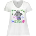 thumbnail image 3 of Inktastic Panama City Beach Florida Cute Swimming Manatee Women's Plus Size V-Neck T-Shirt, 3 of 5