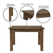 Jessamine 46 x 30 Rectangular Antique Rustic Solid Pine Farm Dining Table
