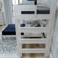 thumbnail image 4 of Plank+Beam Solid Wood Farmhouse Twin over Twin L-Shaped Bunk Bed with Desk, White Wash, 4 of 6