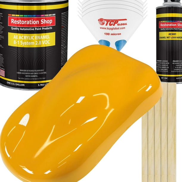 Restoration Shop Citrus Yellow Acrylic Enamel Auto Paint, Complete