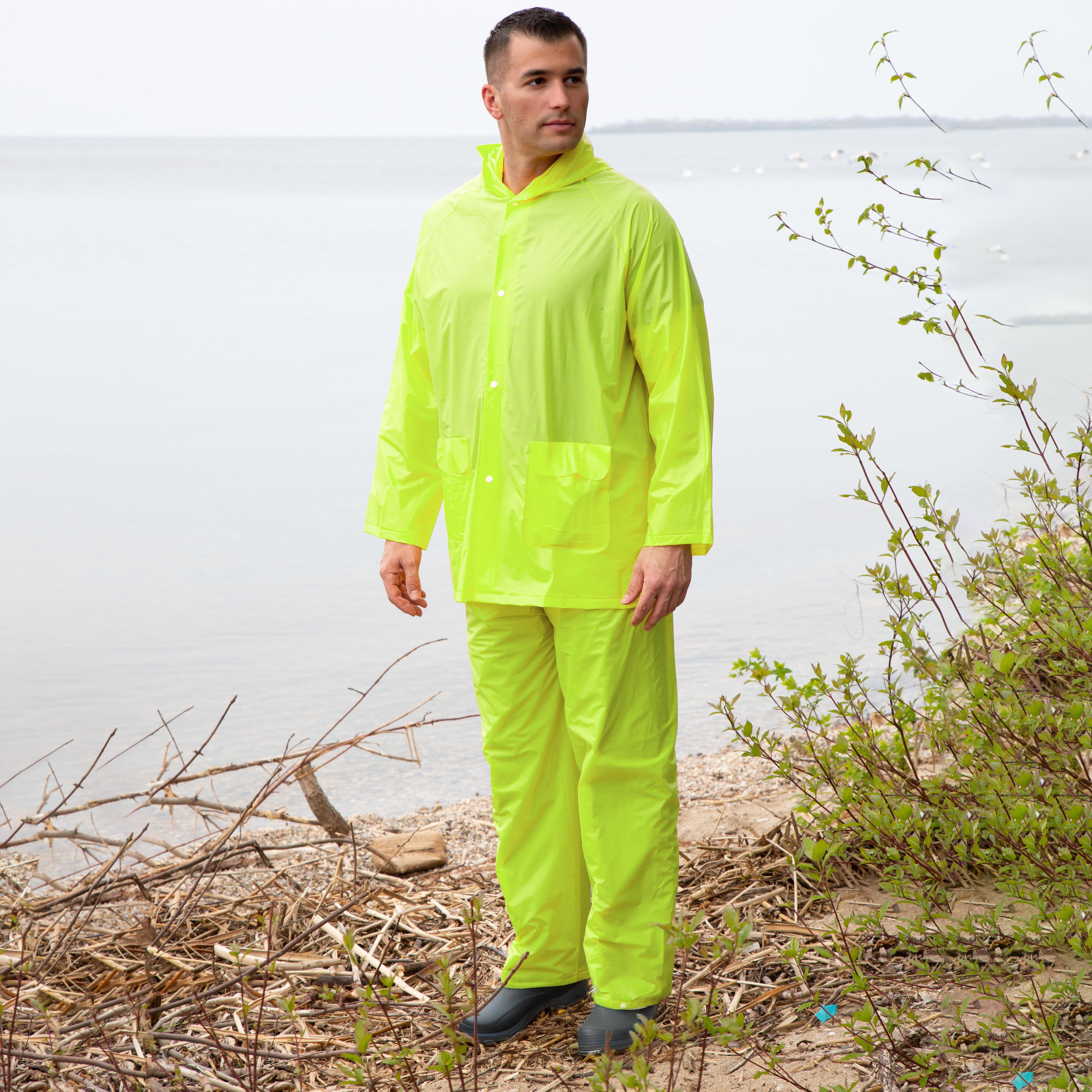 Fuel Helmets Emergency Rain Suit, Hi Viz, Large-Xlarge