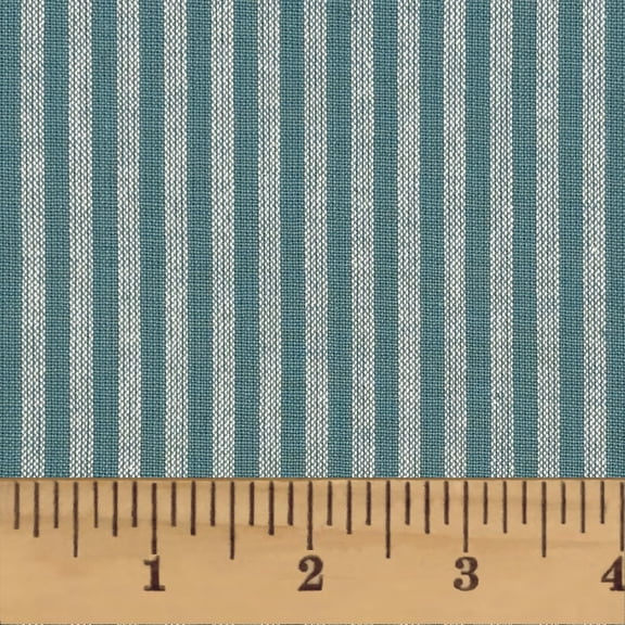 Mercy Blue Stripe Homespun Cotton Fabric Sold by the Yard - by JCS