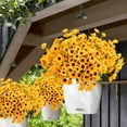 thumbnail image 3 of 6 Bundles Sunflowers Artificial Flowers Daisy Mums Fake Flowers Outdoor UV Resistant No Fade Fall Flowers 24 Stems Greenery Shrubs Indoor Outside Home Wedding Office DIY Garden Décor (Yellow), 3 of 5