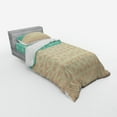 thumbnail image 2 of Ambesonne Ethnic Bedding Set 3 Pcs, and Lotus Motifs, Twin, Turquoise and Coral, 2 of 2