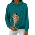 thumbnail image 6 of GrmtClth Unisex Hoodie with Dog Pouch Oversized Carry Pouch Puppy Holder Hoodies Comfy Soft Carrier Pullover Sweatshirt with Pet Pocket Turquoise M, 6 of 7