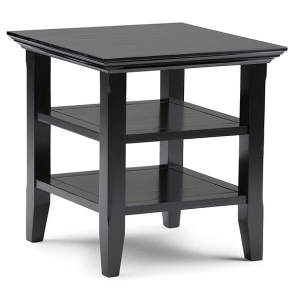 Trent Home Solid Wood 19 " Square Transitional End Table in Black