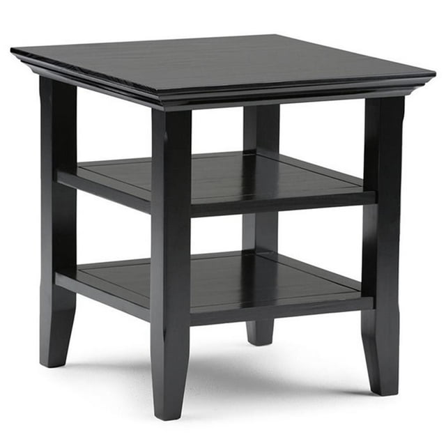 Trent Home Solid Wood 19 " Square Transitional End Table in Black