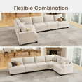 thumbnail image 2 of HONBAY Oversized Modular Sectional Couch L-Shaped Corner Sofa Corduroy for Living Room, Beige, 2 of 8