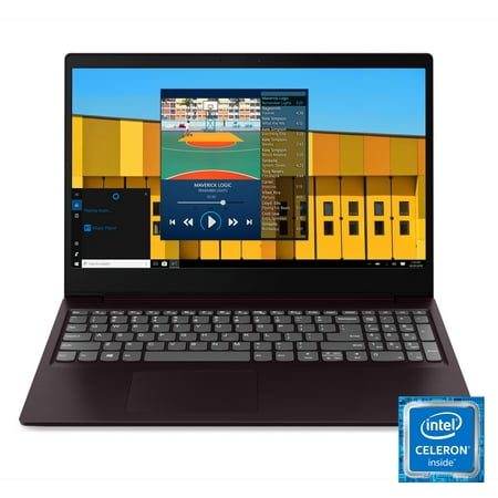 Lenovo ideapad S145 15.6" Laptop, Intel Celeron 4205U Dual-Core Processor, 4GB Memory, 128GB Solid State Drive, Windows 10 - Dark Orchid - 81MV00MAUS