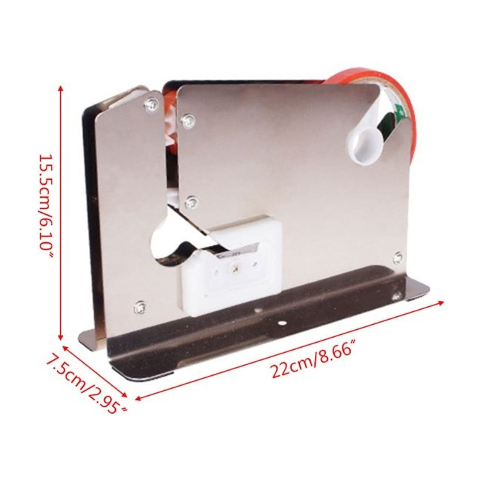 Stainless Steel Supermarket Bag Sealing Machine, Food Packaging Fruit Shop Packer Portable Tape Cutter Dispenser