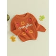 thumbnail image 3 of Toddler Baby Boy Girl Halloween Sweater Knit Chunky Pumpkin Sweaters Oversized Pullover Sweatshirt Tops Fall Winter Clothes, 3 of 7
