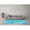 thumbnail image 3 of Ahgly Company Indoor Round Patchwork Light Blue Transitional Area Rugs, 6' Round, 3 of 4