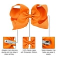 thumbnail image 2 of Southwit Hair Bows for Girls 6PCS Girls Toddler bows Clips Orange Grosgrain Ribbon Alligator Clips Kids Hair Accessories (6inch ×2, 4inch ×2, 3inch ×2), 2 of 5