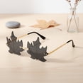 thumbnail image 7 of Hzzsbu Maple Leaf Shape Sunglasses, Rimless Sunglasses for Women Men, Funny Irregular Sun Glasses UV Protection Retro Frameless Funky Eyewear Party Glasses, 7 of 7