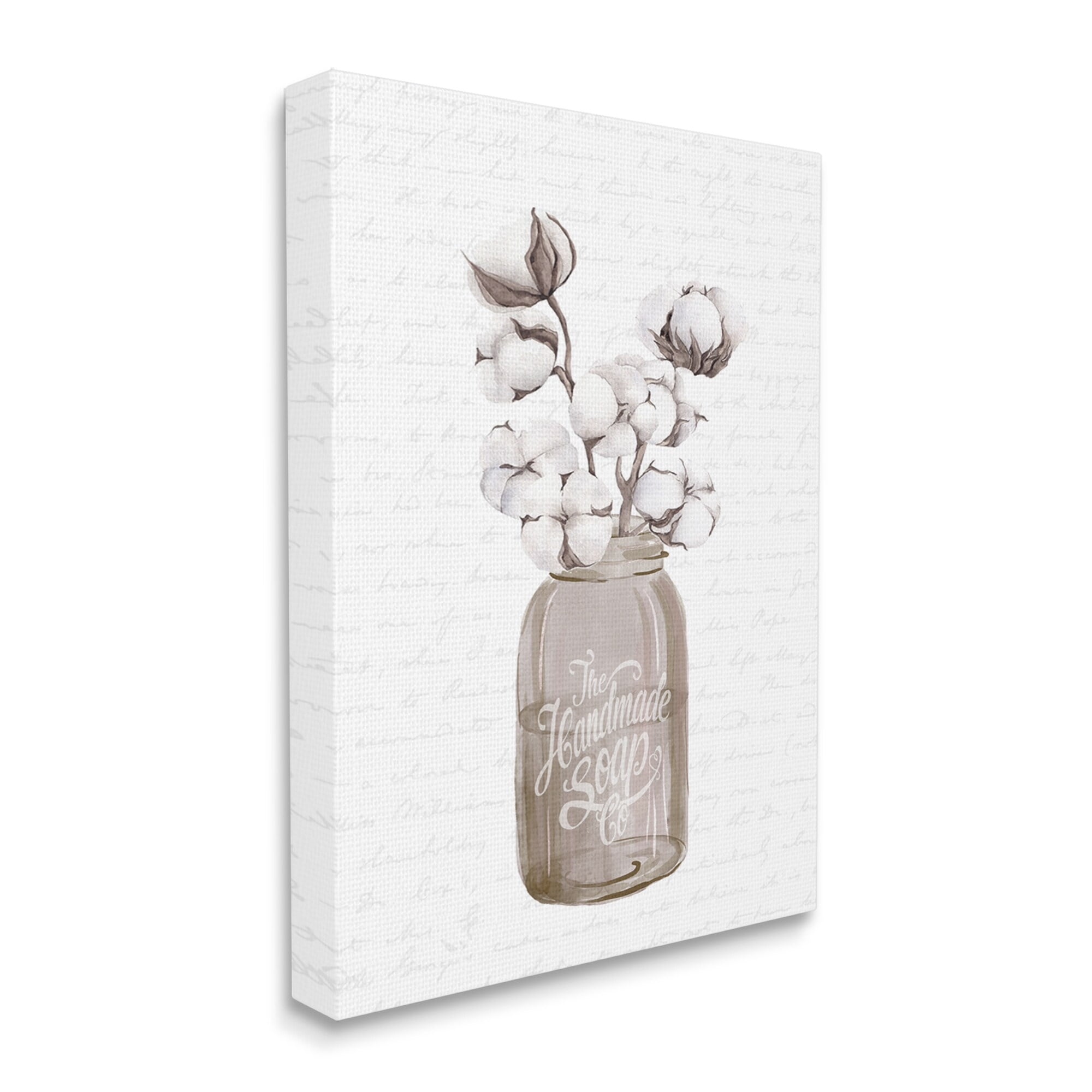Stupell Industries Sepia Tones Botanical Arrangement Patterned Script Text Graphic Art Gallery Wrapped Canvas Print Wall Art, Design by Lettered and Lined