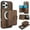 Brown, variant on for iPhone 15 Pro Case, Compatible with MagSafe, Detachable Magnetic Wallet Case with PU Leather Kickstand Card Slots Shockproof Protection 2 In 1 Function Case for iPhone 15 Pro, Brown