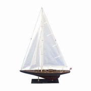 Handcrafted Model Ships END-R-35 Wooden Endeavour Model Sailboat Decoration - 35 in.