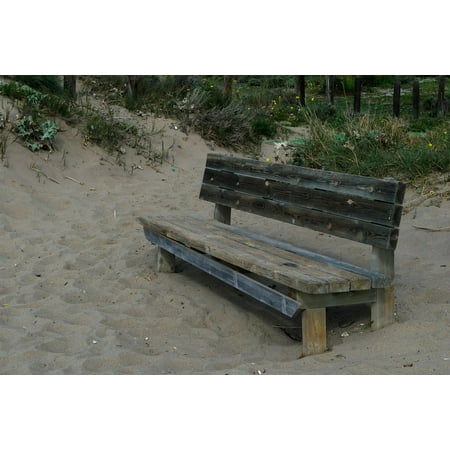 Laminated Poster Patience Breathing Beach Wooden Bench Wood Corner Laminated Poster Patience Breathing Beach Wooden Bench Wood Corner Print 11 X 17