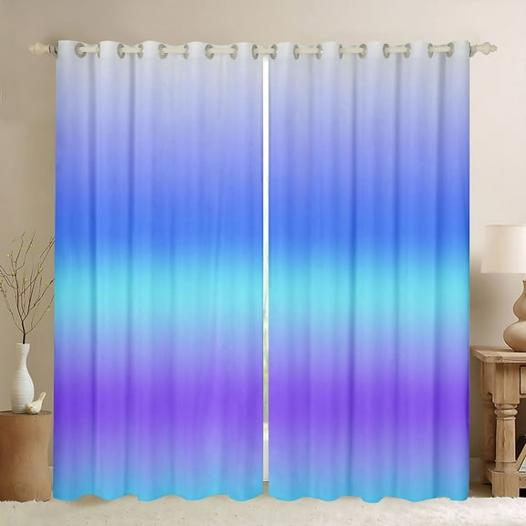 Homewish Abstract Gradient Black Out Curtains For Teens Boys Girls,Tie Dye Curtains Pack of 2 (42x63 Each),Watercolor Ombre Bedroom Curtains,Lightweight Room Decor