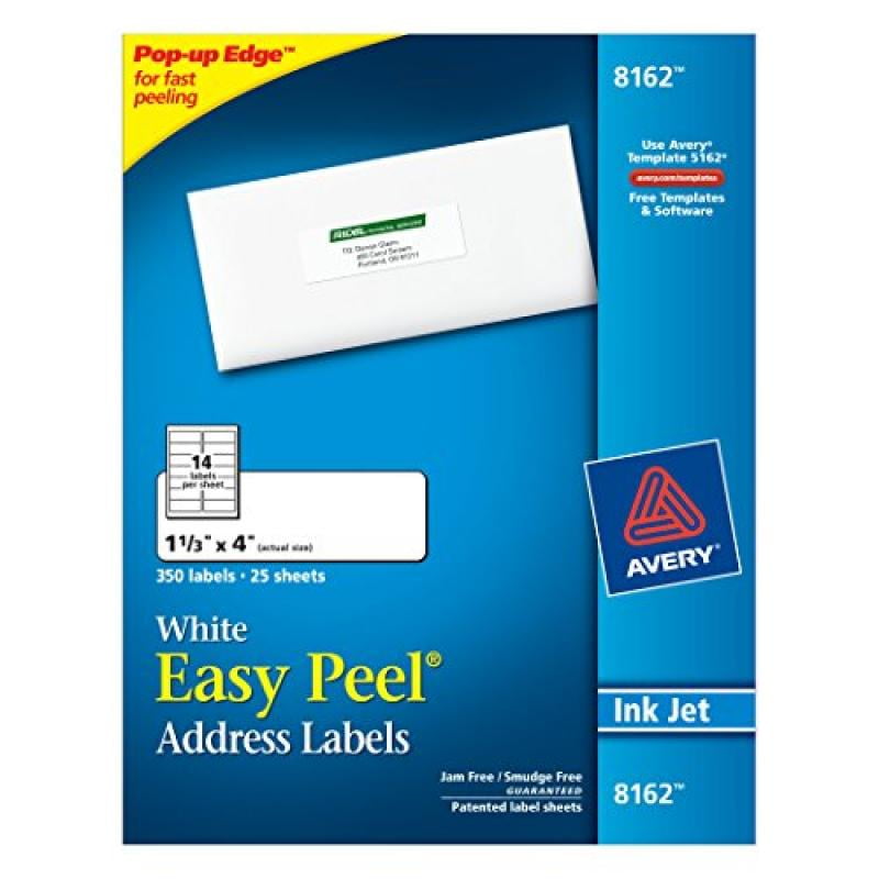 Avery 6524 Glossy White Return Address Labels for Laser 2/3"x1-3/4” 1,500 labels 