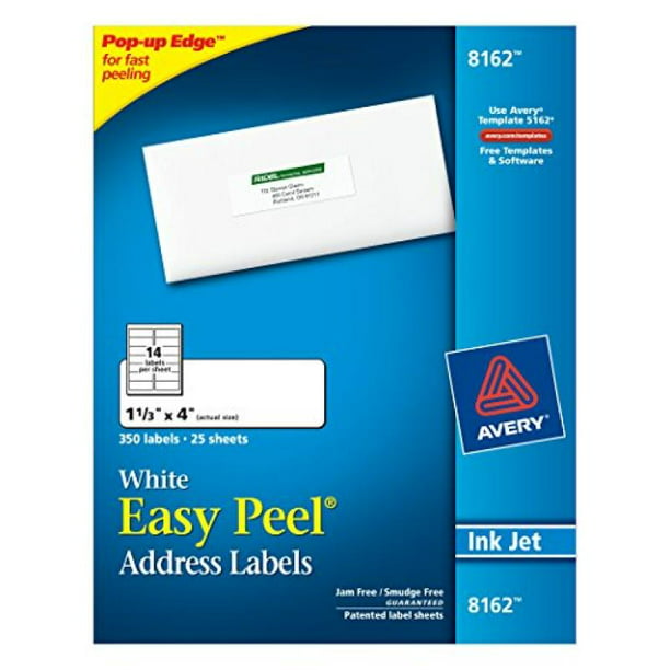 Avery Easy Peel White Inkjet Mailing Labels (8162)