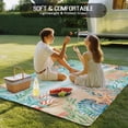 thumbnail image 4 of Ocean Coastal Outdoor Rug for Patio/Deck/Porch, Non-Slip Large Area Rug 3 x 5 Ft, Summer Nautical Beach Coral Starfish Indoor Outdoor Rugs Washable Area Rugs, Reversible Camping Rug Carpet Runner, 4 of 8