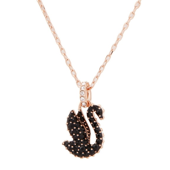 Swarovski Small Black Swan Pendant Necklace