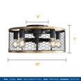 thumbnail image 2 of 20"Small Flush Mount Ceiling Fan with Light and Remote Control,Caged Ceiling Fan with 6-Speed Reversible DC Motor, 2 of 7