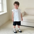 thumbnail image 2 of Curuila Toddler Girls Boys Tops Sleeveless Vest Solid Color Crew Neck Breathable Tee White Size 12-24 Months, 2 of 9