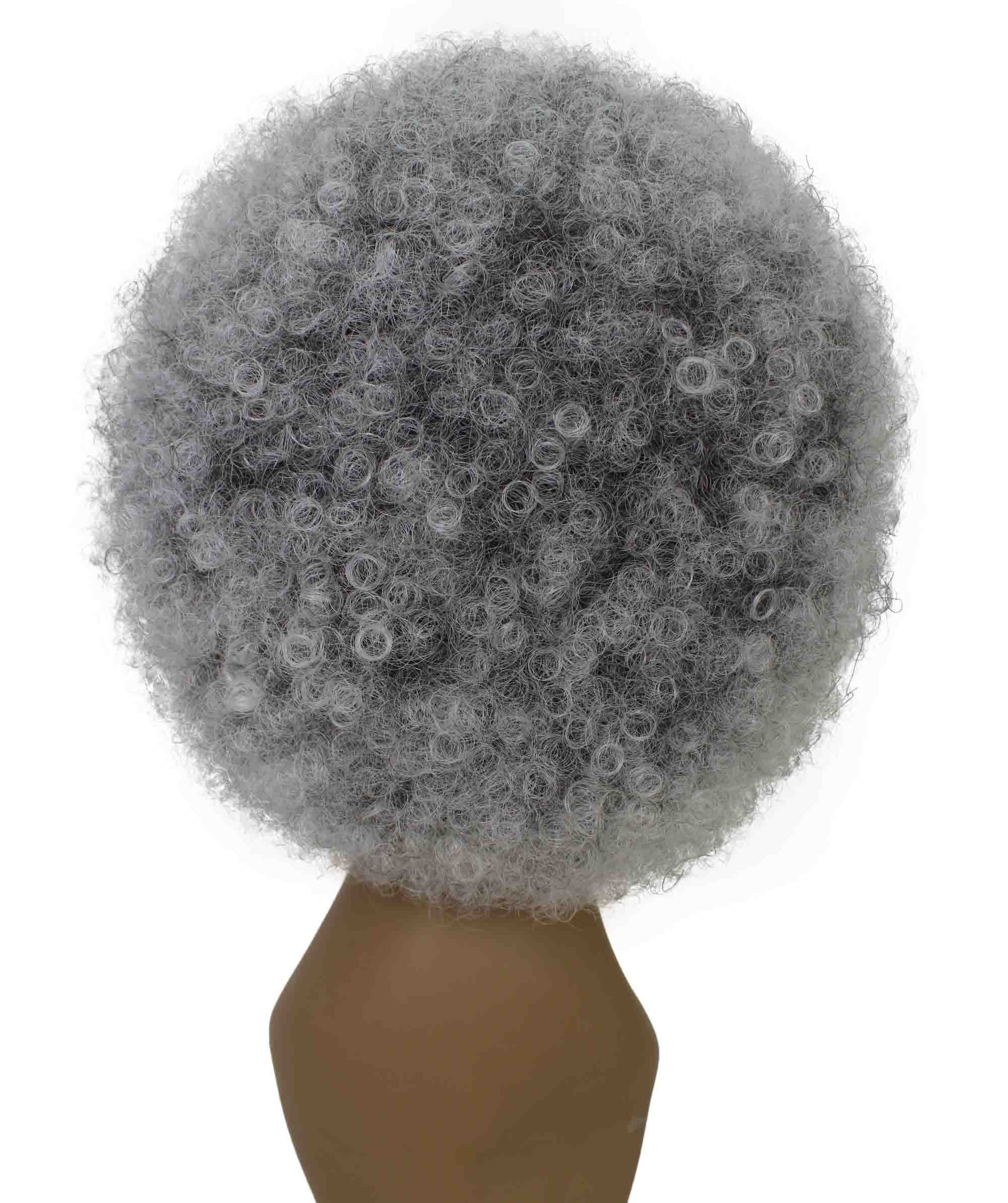 LUXLUXE Taylor 14" Curly Full Cap Synthetic Wig, Heat-Resistant Fiber Charcoal Mixed Gray Hair for Party & Daily Wear