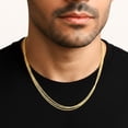 thumbnail image 5 of Tilo Jewelry Yellow Gold Plated Solid 925 Sterling Silver Diamond-Cut Multi Strand Cable Chain Necklace with Secure Lobster Lock | Adjustable 16-18 Inch | Everyday Necklace for Women, Men, Unisex, 5 of 13