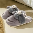thumbnail image 4 of Penkiiy Warm Slippers for Women Women New Comfortable Home Cute Rabbit Models Winter Cotton Slippers Couple Models Thick Bottom Warm Cotton Slippers Cute Womens House Slippers Gray Slippers, 4 of 7
