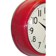 Westclox 9.5 Red Retro 1950s Convex Glass Lens Analog Quartz Accurate Wall Clock