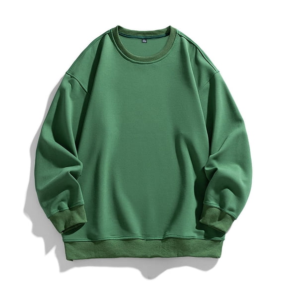 Agkizg Men's Pullover Crewneck Sweatshirt,Mens Casual Winter Sweatshirt,Men's Solid Color Plain Loose Crewneck Inner Wear Base Layer Hoodie Top