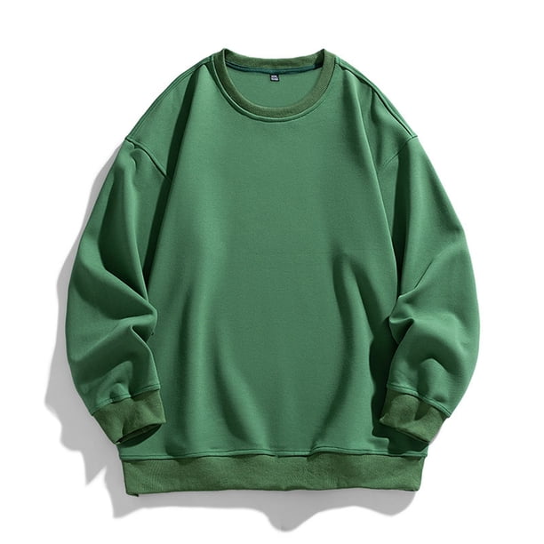 pstuiky manga larga para hombre, Camisa blusa con capucha ligera de color liso para hombre con cuello redondo suelto y base de regazo Tops de talla grande para hombre xxl