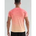 thumbnail image 4 of APTRO Men's and Big Men's Workout Shirt Athletic Core Shirt Quick Dry Moisture Wicking Short Sleeve Performance T-Shirt Gradient Pink-orange,Sizes S-3XL, 4 of 7