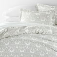 thumbnail image 4 of Noble Linens Light Gray Soft Damask Pattern 2-Piece Duvet Cover Set, Twin/TwinXL, 4 of 10
