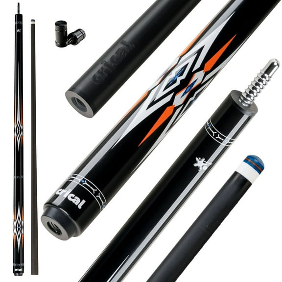 CRICAL Carbon Fiber Pool Cue Stick 58" Billiard Cue Sticks Professional Low Deflection Pool Sticks with 3/8 * 8 Pin Joint and 12.5mm Tip