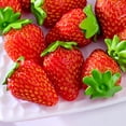 thumbnail image 3 of Fruit Model 10pcs Strawberry Figurine Mini Fruit Resin Figure Simulated Strawberries Model Toy Desktop Decoration Baking Cake Photo Prop Birthday Gift, 3 of 8