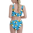 thumbnail image 3 of Picia Flying Bees Women's High Waisted Bikini Scoop Neck Swimsuit Two Pieces Bathing Suit-Medium, 3 of 8