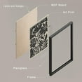 thumbnail image 4 of PixonSign Framed Wall Art Silhouette Black and White Floral Posters, Set of 4 Botanical Daisy Flowers Illustrations Wall Decor, Adhesive Canvas Prints for Home Decor - 8"x10" Black, 4 of 5