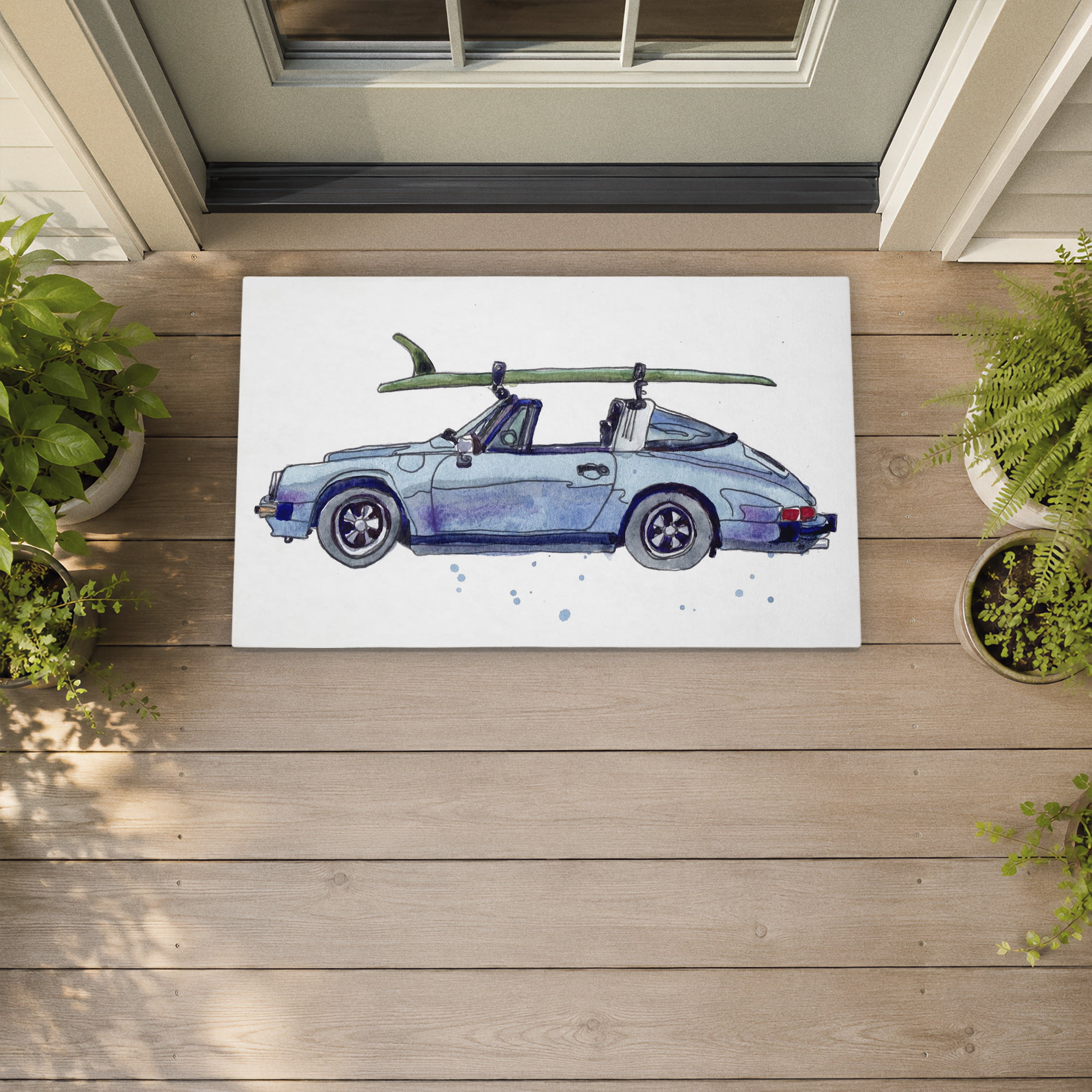 Stupell Industries Car & Surfboard Summer Fun Printed Outdoor Door Floor Mat, design by Paul McCreery