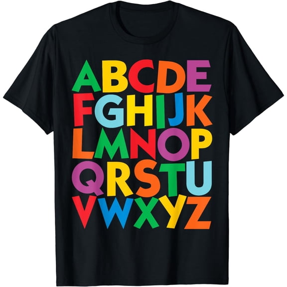 Colorful Uppercase Letters Alphabet learn ABCs boy girl kids T-Shirt