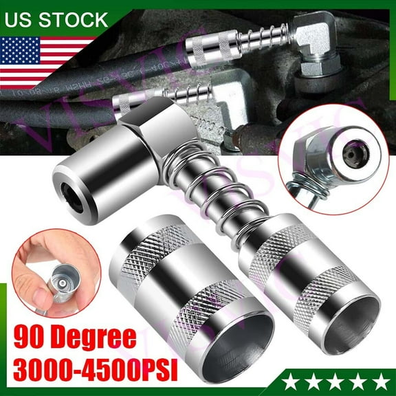 Grease Gun 90-Degree Adapter Set Includ Quick Connect Coupler Style Adapter USA