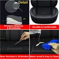 thumbnail image 5 of AOMSAZTO Car Seat Covers 5-Seat Auto BLACK Faux Leather & Ice Silk Fit Most Sedan SUV Truck For 2nd Row Headrest Split, 5 of 6