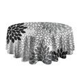 thumbnail image 5 of Black Floral and Petal Pattern Round Tablecloth 60"x60",Wrinkle Wipeable Table Cloth for Kitchen Dining Room Picnic Patio Party, 5 of 6
