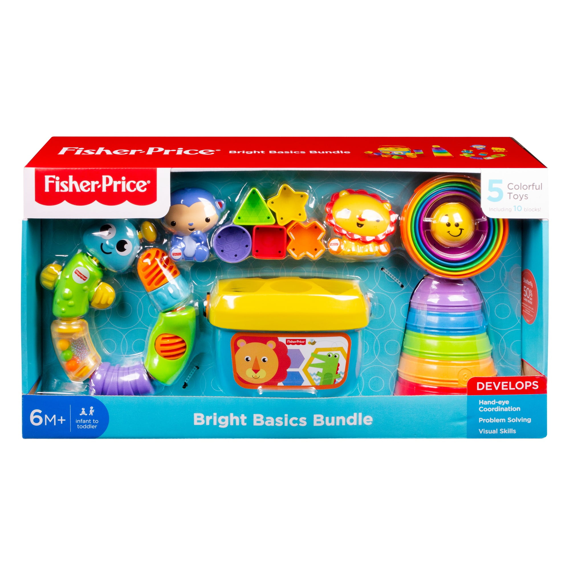 Fisher-Price Bright Basics Bundle 5 Classic Toys Set 