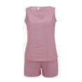 thumbnail image 7 of Pyhlmscde Womens Linen Sets 2 Piece Outfits V Neck Sleeveless Crop Tops And Shorts Lightweight Jumpsuit Casual Loungewear,Zeagoo Button Down Shirts for Women, Coord Sets for Women Summer, 7 of 7