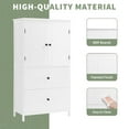 thumbnail image 4 of Bellemave Bathroom Floor Storage Cabinet with 2 Doors, Drawers and Adjustable Shelf Freestanding Cabinet Multifunctional Small Storage Organizer for Living Room 23.6” x 11.8” x 43.3” (White, 2 Doors), 4 of 11