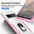 thumbnail image 6 of Dteck Case for Google Pixel 6 Pro,Shockproof Rubber Military Grade Dual Layer Case Ring Holder Kickstand Cover Support Magnetic Car Mount,White + Pink, 6 of 8